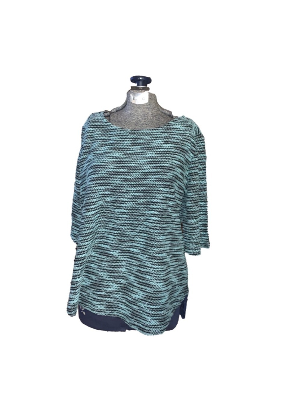 Women's Le Chateau knit Blouse XXL Blue Black